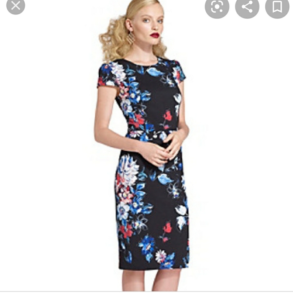 Betsey Johnson Print Stretch Midi Dress